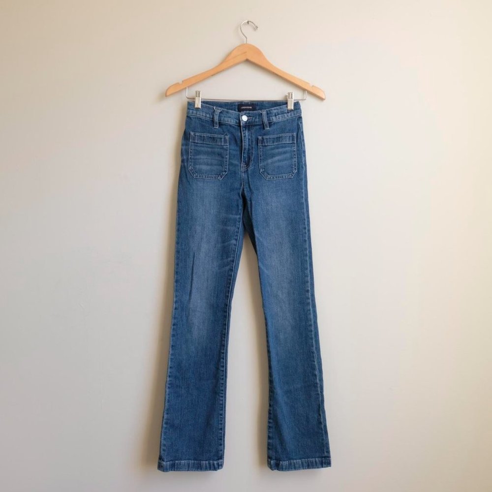 J crew full length demi boot patch pocket jean size 24